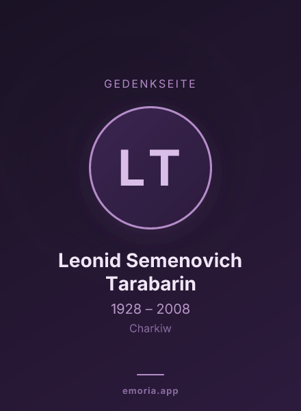 Gedenkportrait von Leonid Semenovich Tarabarin