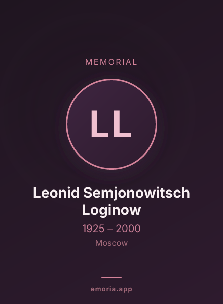 Memorial portrait of Leonid Semjonowitsch Loginow