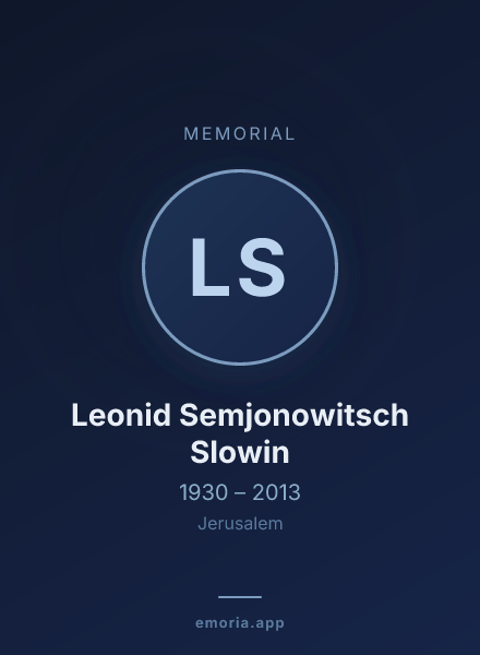 Memorial portrait of Leonid Semjonowitsch Slowin