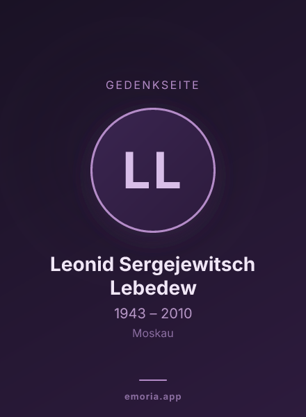 Gedenkportrait von Leonid Sergejewitsch Lebedew