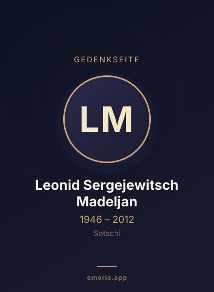 Gedenkportrait von Leonid Sergejewitsch Madeljan