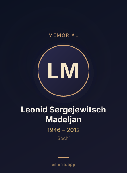 Memorial portrait of Leonid Sergejewitsch Madeljan