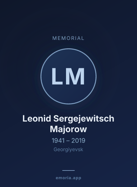 Memorial portrait of Leonid Sergejewitsch Majorow