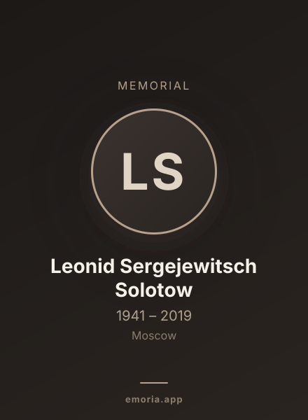 Memorial portrait of Leonid Sergejewitsch Solotow
