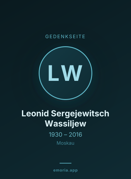 Gedenkportrait von Leonid Sergejewitsch Wassiljew