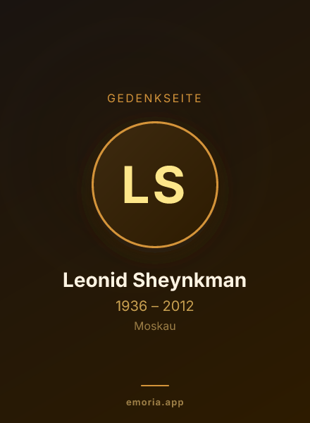 Gedenkportrait von Leonid Sheynkman