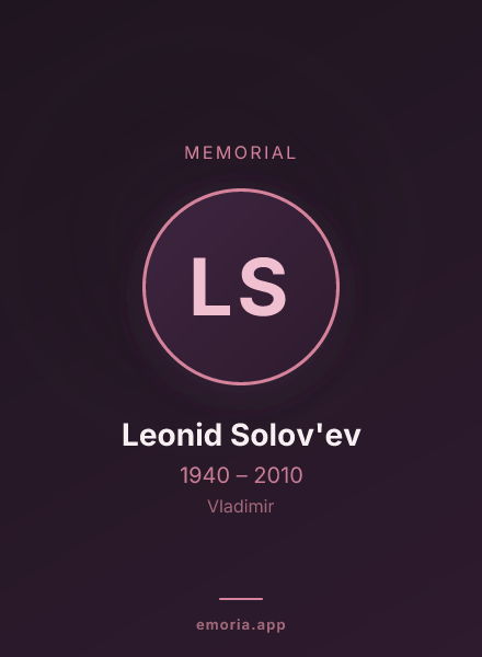 Memorial portrait of Leonid Solov'ev
