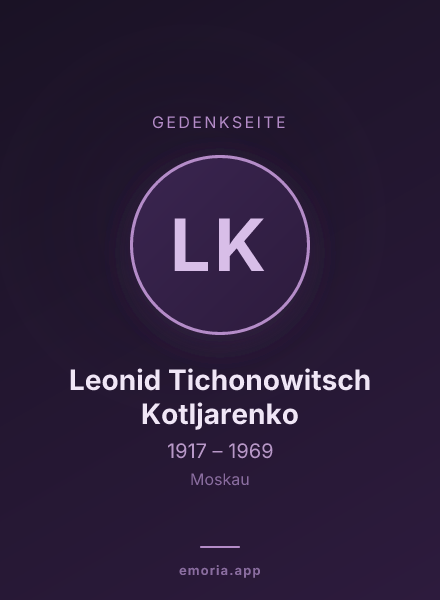 Gedenkportrait von Leonid Tichonowitsch Kotljarenko
