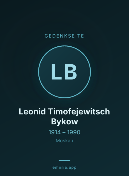 Gedenkportrait von Leonid Timofejewitsch Bykow