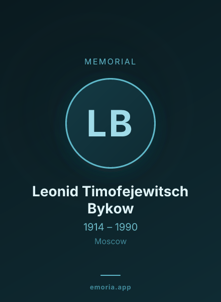 Memorial portrait of Leonid Timofejewitsch Bykow