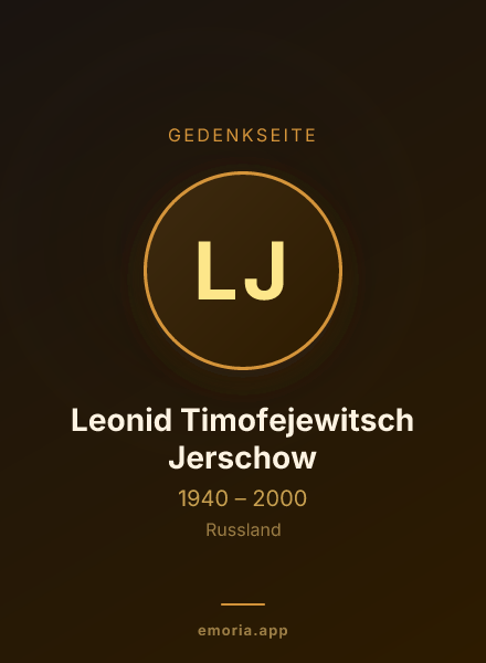 Gedenkportrait von Leonid Timofejewitsch Jerschow