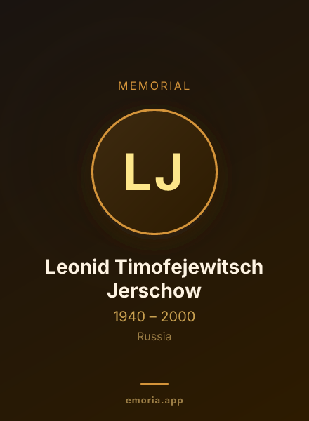 Memorial portrait of Leonid Timofejewitsch Jerschow