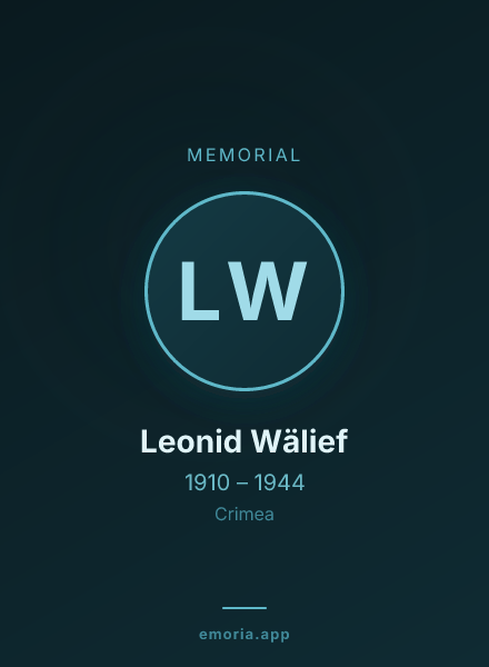 Memorial portrait of Leonid Wälief