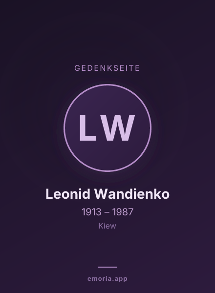 Gedenkportrait von Leonid Wandienko