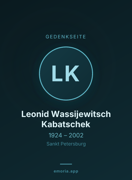 Gedenkportrait von Leonid Wassijewitsch Kabatschek