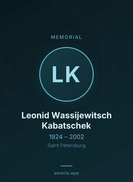 Memorial portrait of Leonid Wassijewitsch Kabatschek