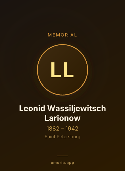 Memorial portrait of Leonid Wassiljewitsch Larionow