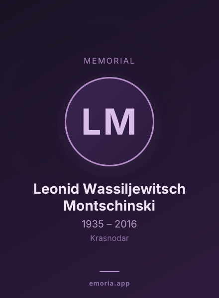 Memorial portrait of Leonid Wassiljewitsch Montschinski