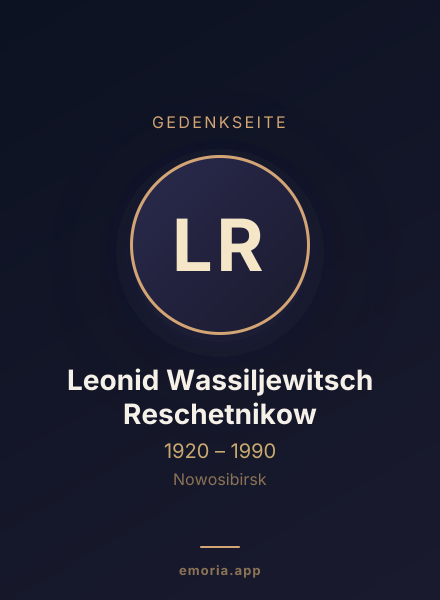 Gedenkportrait von Leonid Wassiljewitsch Reschetnikow