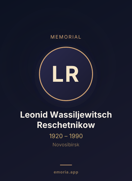 Memorial portrait of Leonid Wassiljewitsch Reschetnikow