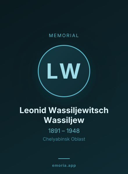 Memorial portrait of Leonid Wassiljewitsch Wassiljew