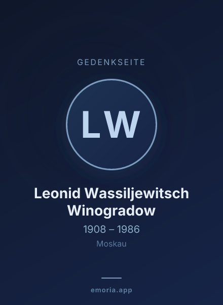 Gedenkportrait von Leonid Wassiljewitsch Winogradow