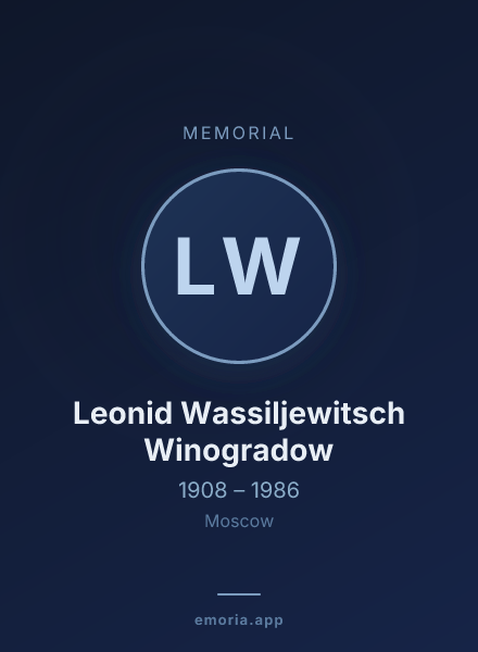 Memorial portrait of Leonid Wassiljewitsch Winogradow