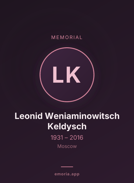 Memorial portrait of Leonid Weniaminowitsch Keldysch