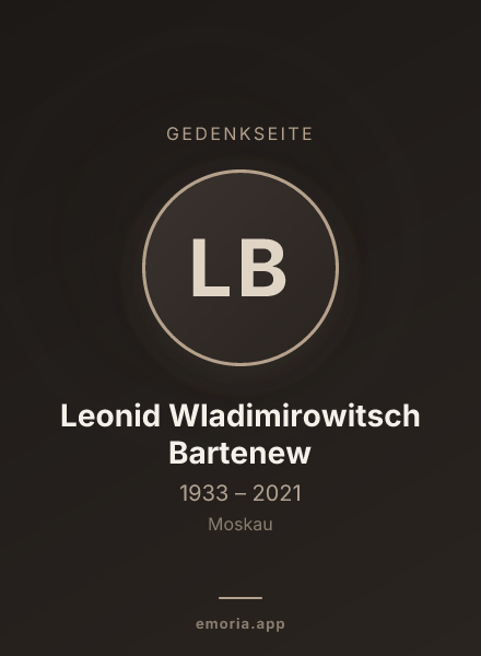 Gedenkportrait von Leonid Wladimirowitsch Bartenew