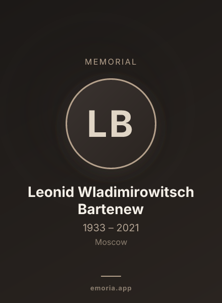 Memorial portrait of Leonid Wladimirowitsch Bartenew