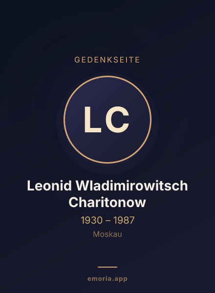 Gedenkportrait von Leonid Wladimirowitsch Charitonow