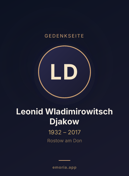 Gedenkportrait von Leonid Wladimirowitsch Djakow