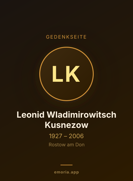 Gedenkportrait von Leonid Wladimirowitsch Kusnezow