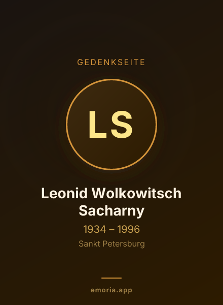 Gedenkportrait von Leonid Wolkowitsch Sacharny