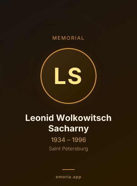 Memorial portrait of Leonid Wolkowitsch Sacharny