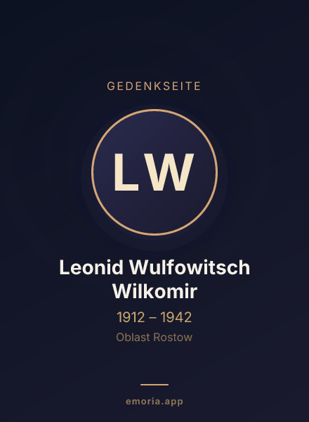 Gedenkportrait von Leonid Wulfowitsch Wilkomir