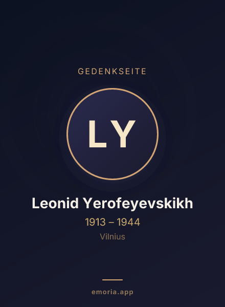 Gedenkportrait von Leonid Yerofeyevskikh