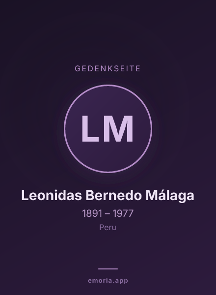 Gedenkportrait von Leonidas Bernedo Málaga