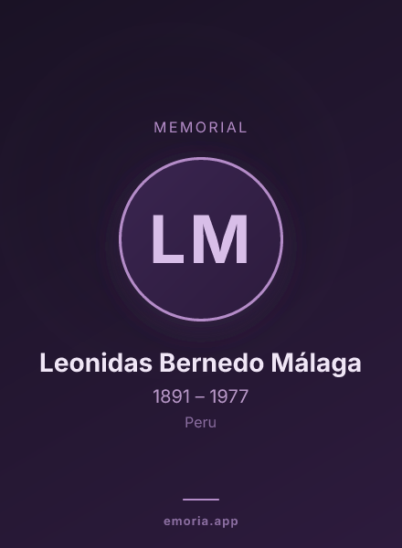Memorial portrait of Leonidas Bernedo Málaga