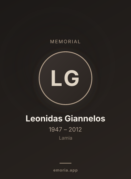 Memorial portrait of Leonidas Giannelos