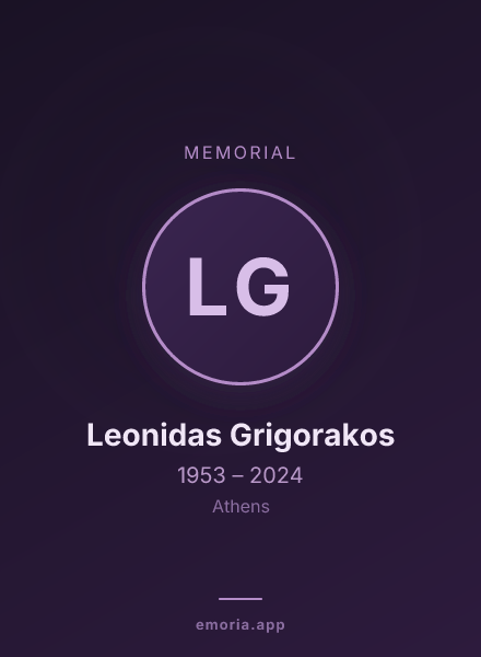 Memorial portrait of Leonidas Grigorakos