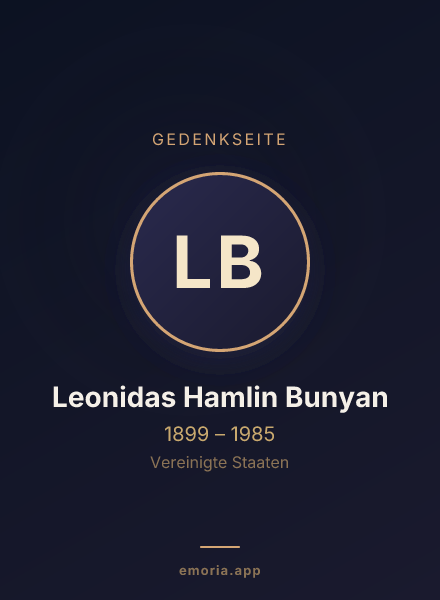 Gedenkportrait von Leonidas Hamlin Bunyan