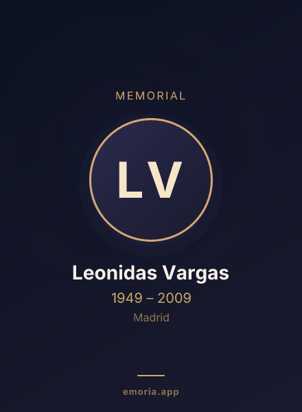 Memorial portrait of Leonidas Vargas