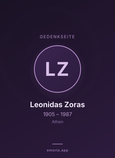 Gedenkportrait von Leonidas Zoras