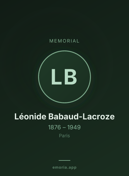 Memorial portrait of Léonide Babaud-Lacroze
