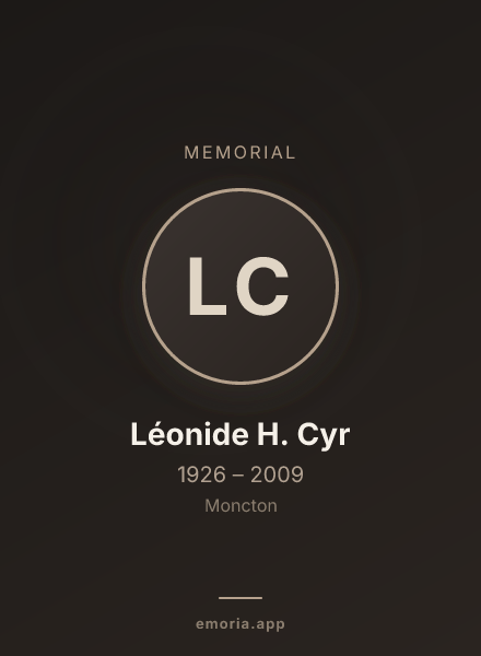 Memorial portrait of Léonide H. Cyr