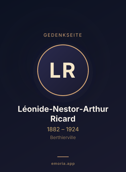 Gedenkportrait von Léonide-Nestor-Arthur Ricard