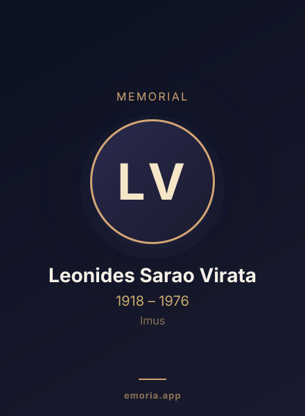Memorial portrait of Leonides Sarao Virata