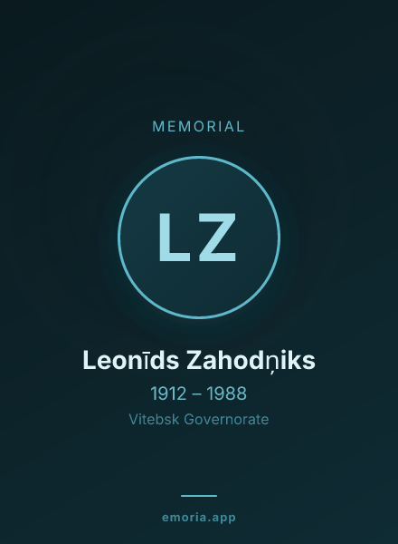 Memorial portrait of Leonīds Zahodņiks