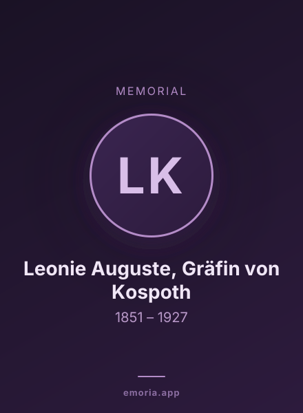 Memorial portrait of Leonie Auguste, Gräfin von Kospoth
